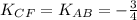 K_{CF}=K_{AB}=-\frac{3}{4}