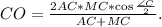 CO=\frac{2AC*MC*\cos\frac{\angle C}{2}}{AC+MC}.