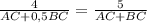 \frac{4}{AC+0,5BC}=\frac{5}{AC+BC}