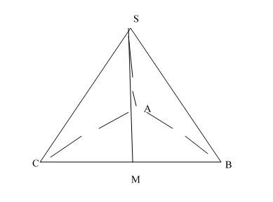 Решить ! в правильной треугольной пирамиде sabc точка м середина ребра bc s вершина. известно что sm