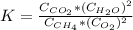 K= \frac{C_{CO_{2}}*(C_{H_{2}O})^{2}}{C_{CH_{4}}*(C_{O_{2}})^{2}}