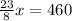 \frac{23}{8}x=460