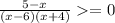 \frac{5-x}{(x-6)(x+4)}=0