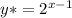 y*=2 ^{x-1}