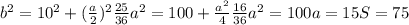 b^2=10^2+ (\frac{a}{2})^2 \frac{25}{36}a^2=100+ \frac{a^2}{4} \frac{16}{36}a^2=100 a=15 S= 75