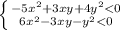 \left \{ {{-5x^{2}+3xy+4y^{2}