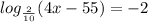 log_{ \frac{2}{10} }(4x-55)=- 2