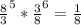 \frac{8}{3} ^{5} * \frac{3}{8} ^{6} = \frac{1}{8}