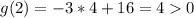 g(2)=-3*4+16=40