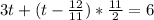 3t+(t- \frac{12}{11})* \frac{11}{2}=6