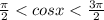 \frac{\pi}{2}<cosx<\frac{3\pi}{2}