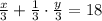 \frac{x}{3} + \frac{1}{3} \cdot \frac{y}{3} =18