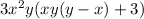 3 x^{2} y(xy(y-x)+3)