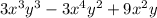 3 x^{3} y^{3} -3 x^{4} y^{2} +9 x^{2} y