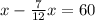 x - \frac{7}{12}x = 60