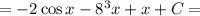 =-2\cos x-8^3x+x+C=