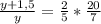 \frac{y+1,5}{y}= \frac{2}{5} * \frac{20}{7}