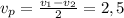 v_{p} = \frac{v_{1} - v_{2}}{2} = 2,5