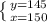 \left \{ {{y=145} \atop {x=150}} \right.