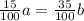 \frac{15}{100}a=\frac{35}{100}b