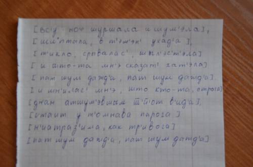 Нужно написать транскрипцию всю ночь шуршало и шумело, шептало, в темень уходя, текло, срывалось, ше