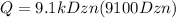 Q=9.1kDzn(9100Dzn)