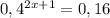 0,4^{2x+1}=0,16