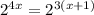 2^{4x} = 2^{3(x+1)}