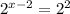 2^{x-2}=2^2