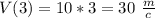 V(3)=10*3=30\ \frac{m}{c}