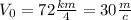 V_0=72 \frac{km}{4}=30 \frac{m}{c}