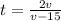 t=\frac{2v}{v-15}