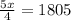 \frac{5x}{4}=1805