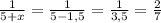 \frac{1}{5+x}= \frac{1}{5-1,5}= \frac{1}{3,5}= \frac{2}{7}