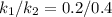 k_{1}/{k_{2} = 0.2 / 0.4