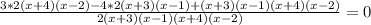 \frac{3*2(x+4)(x-2) - 4*2(x+3)(x-1) + (x+3)(x-1)(x+4)(x-2)}{2(x+3)(x-1)(x+4)(x-2)}=0