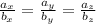 \frac{a_x}{b_x}=\frac{a_y}{b_y}=\frac{a_z}{b_z}