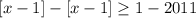 [x-1]-[x-1] \geq 1-2011