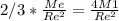 2/3*\frac{Me}{Re^2}=\frac{4M1}{Re^2}