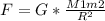 F=G*\frac{M1m2}{R^2}