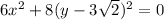 6x^2+8(y-3\sqrt{2})^2=0