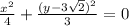 \frac{x^2}{4}+\frac{(y-3\sqrt{2})^2}{3}=0