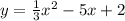 y=\frac{1}{3}x^2-5x+2