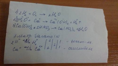 Составьте уравнение реакций следующих превращений: > > ca(oh)> ca(no3)2 для реакции 2 соста