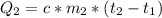 Q_{2}=c*m_{2}*(t_{2}-t_{1})