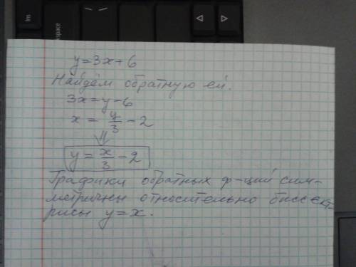 Прямая m - график функции y=3x+6. начертите её, а также две прямые, симметричные ей относительно оси