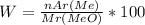 W = \frac{nAr(Me)}{Mr(MeO)} * 100