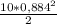 \frac{10* 0,884^{2} }{2}