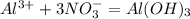 Al^{3+} + 3NO_3^- = Al(OH)_3