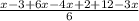 \frac{x-3+6x-4x+2+12-3x}{6}